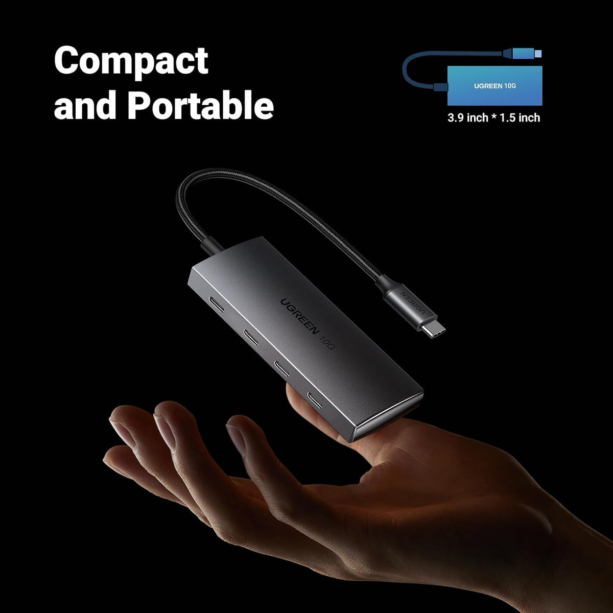UGREEN USB C Hub, 4 Ports USB-C 3.2 10Gbps Data, Aluminum, Only Adapter