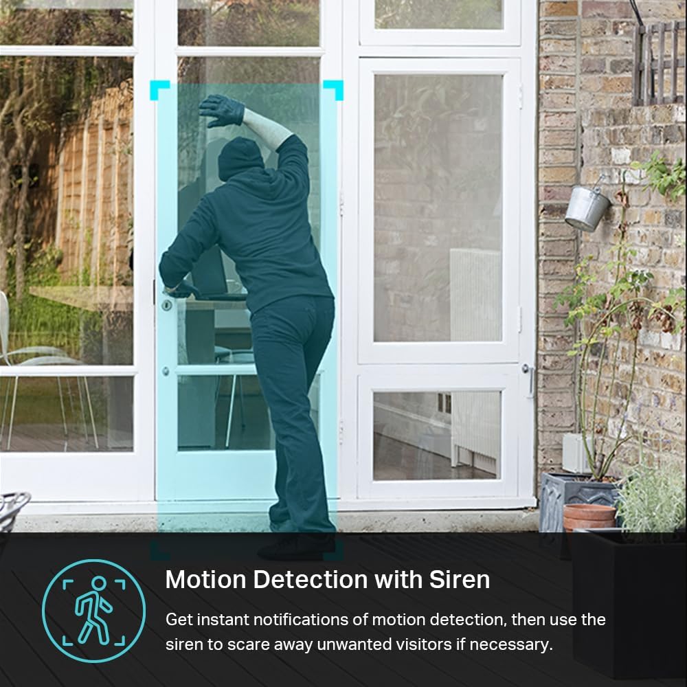 Kasa 2K+ Outdoor Wired Security Camera - Person/Motion Detection, 24/7 Recording, 2-Way Audio, Siren, Starlight Color Night Vision, Subscription-Free Local Storage or Optional Cloud, KC420WS