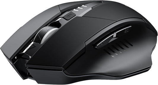INPHIC Wireless Mouse Rechargeable, Battery Visible, 2400 DPI, 6 Buttons, Ergonomic Large Mouse for Laptop, Computer, Mac, PC etc.