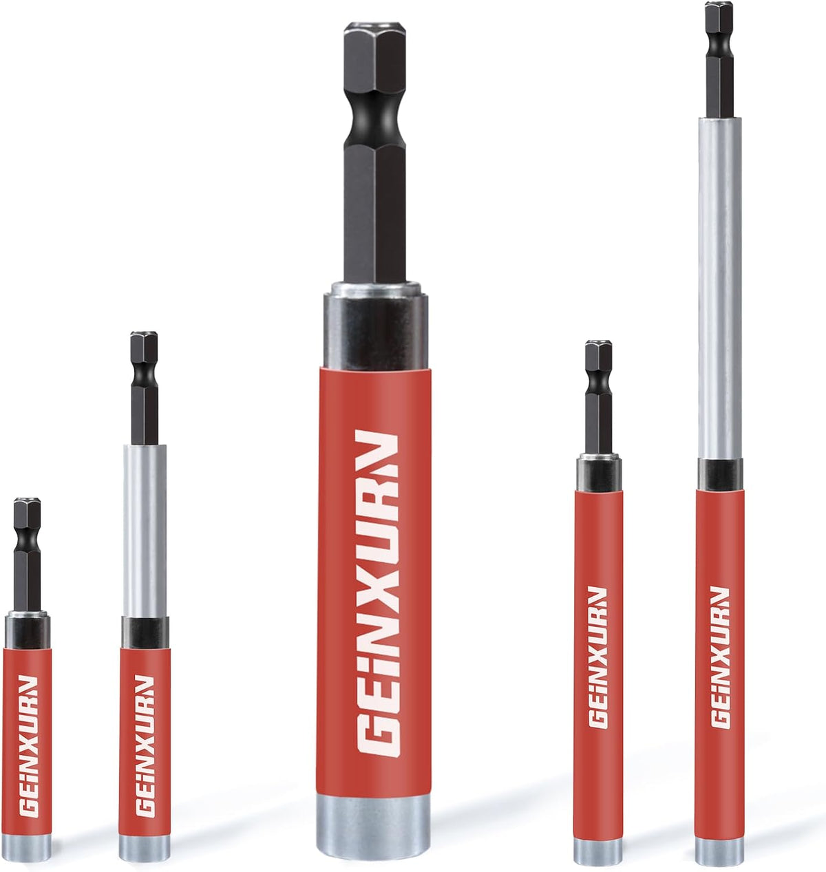 5 PCS Drive Guide with Self Retracting Sleeve, Mixed Length Magnetic Drill Bit Tip Holder for Prevent Screws Shaking When Driving