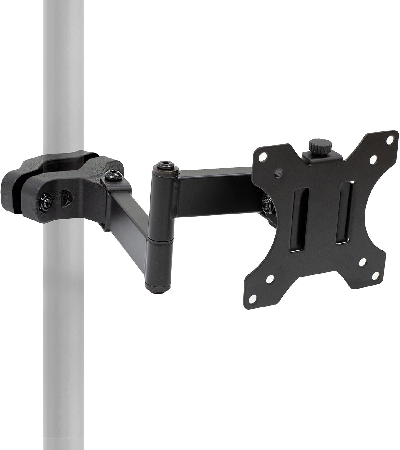 Mount-It! Universal Full Motion Steel Pole Mount with Articulating Arm and Removable VESA Plate for 17 to 32 Inch Monitors & TVs, VESA 75x75 & 100x100 Compatible, Black (MI-391)
