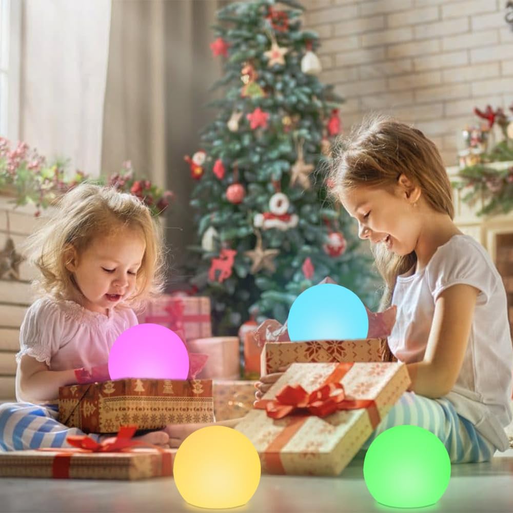 LED Globe Orb Light, 6-in LED Light Up Ball, Cordless Glowing Orb for Kids | KEROVI Rechargeable Globe Lamp w/Remote, 16 Dimmable Color & 4 Mode, Waterproof Ambient Light for Bedroom Nursery Desk Garden