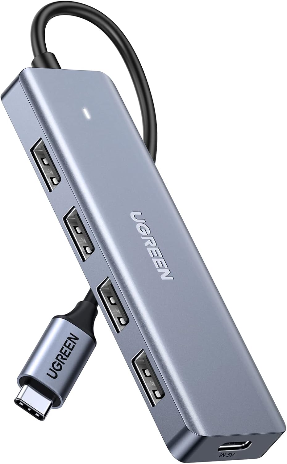 UGREEN USB C to USB A Hub, 4xUSB 3.0 Ports, 5Gbps Data Transfer,0.5ft Cable | USB-C 5V/2A Power Port for Laptop, MacBook Pro/Air, Mac Mini M4, iMac, iPad Pro, Chromebook, Dell XPS, Galaxy S23, and More
