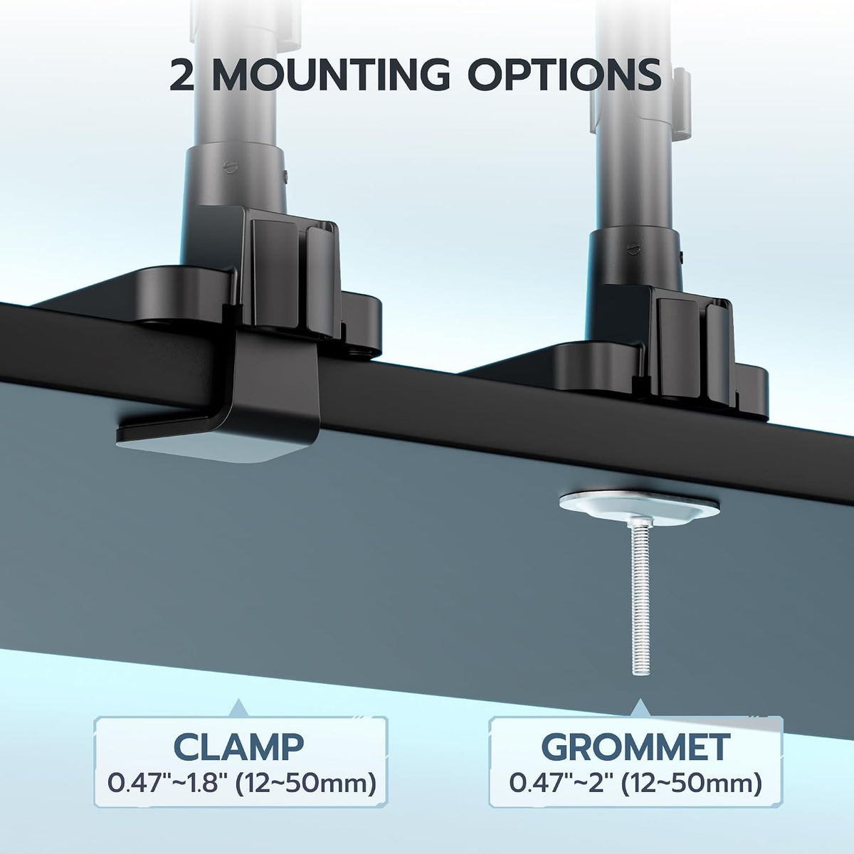 ARES WING Dual Monitor Mount for 17-49 Inch Screen, Black