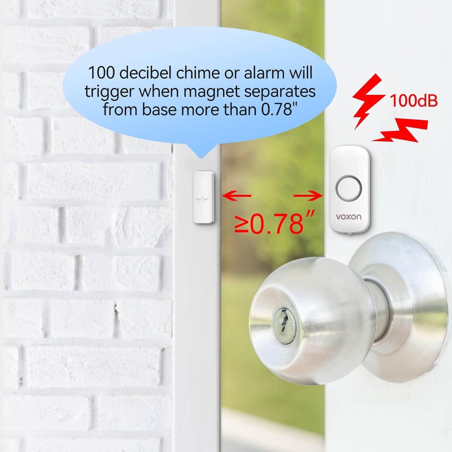 Door Window Alarm for Kids Safety, VOXON Door Alarm for Home Security Personal Security Window Alarms Sensor Burglar Door Alarm for Home, Cars, Sheds, Caravans DIY Kit Pack of 4