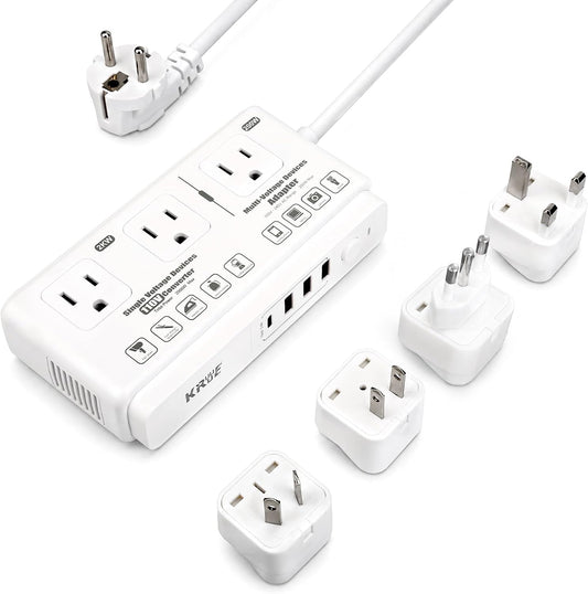 220v to 110v Travel Voltage Converter | International Universal Voltage Converter US to Europe Power Transformer, 2000W Electric Step Down Outlet Converter for EU UK