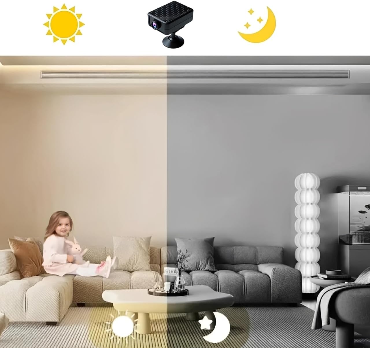 Hidden Camera, high-Definition Wireless mini Camera, pet Monitor, Nanny Camera, Home and Office Security Service, mini Indoor Security Camera with Night Vision and Motion Detection.