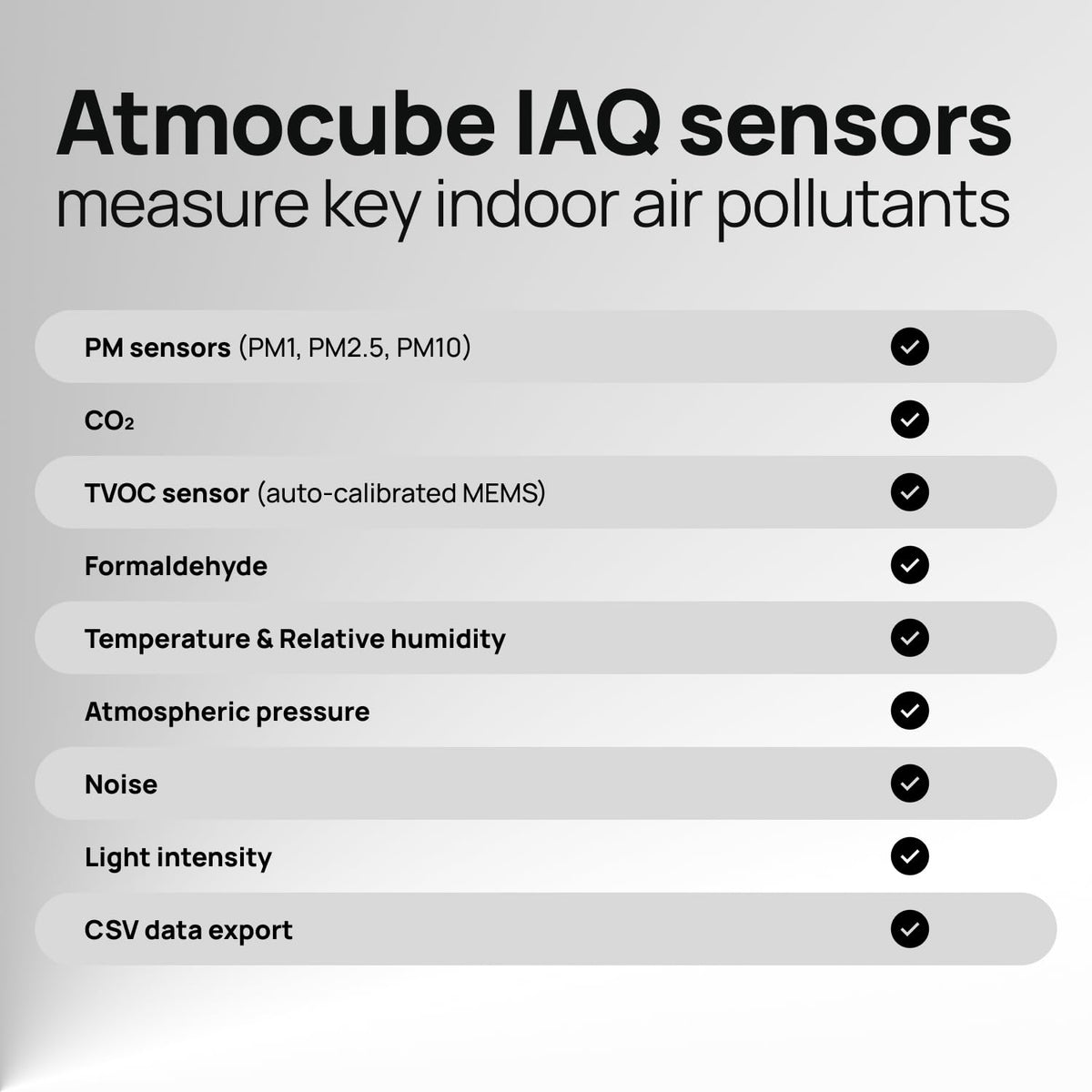 Atmocube Professional 12-in-1 Indoor Air Quality Monitor – CO2, PM2.5, Formaldehyde (CH2O), TVOCs, NOx, Noise &amp; Light Sensor – Wi-Fi, Ethernet &amp; PoE Connectivity – Real-Time Smart Cloud Dashboard