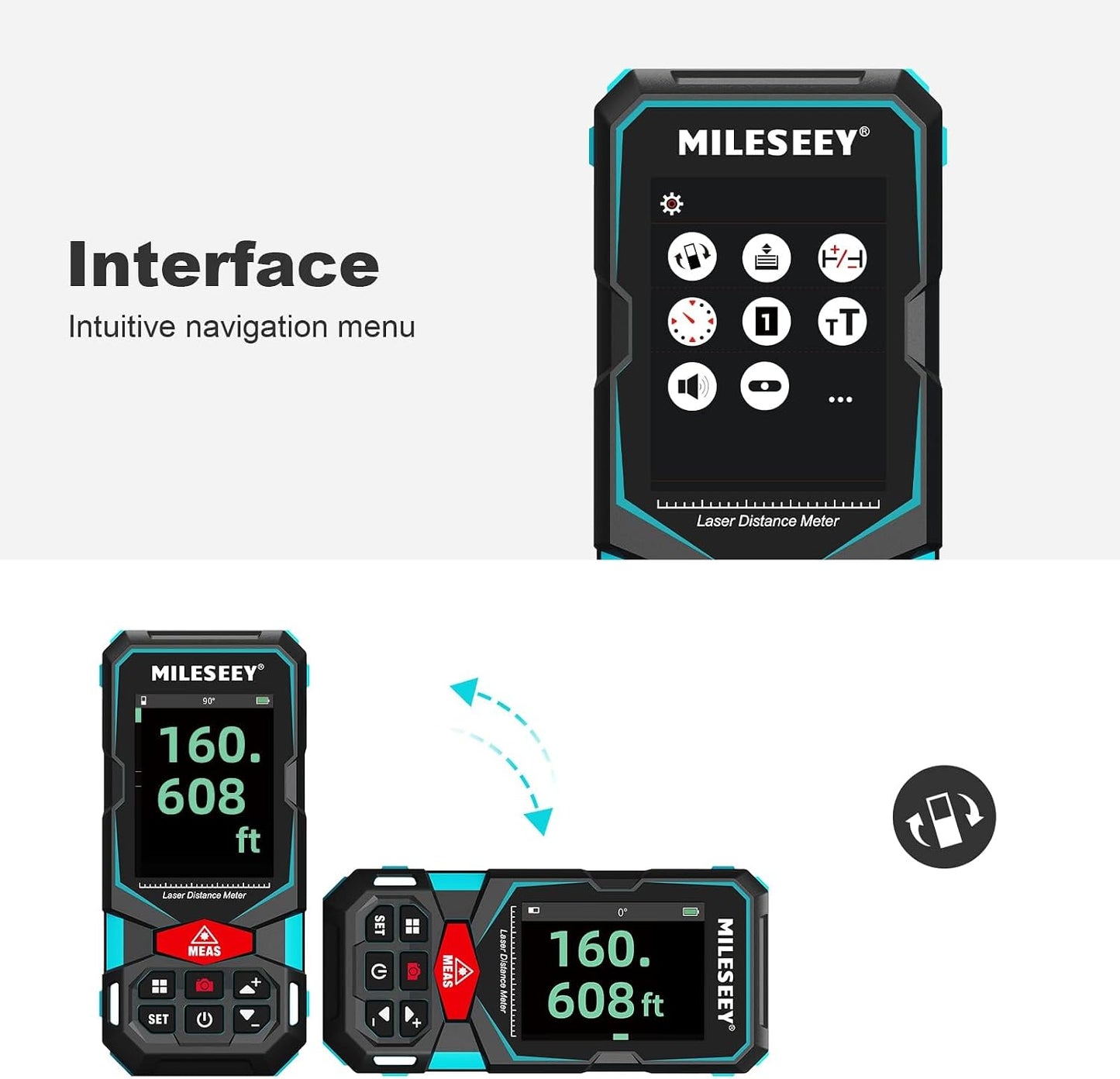MILESEEY S7 Outdoor Laser Measure with Viewfinder Camera for Pro & DIY Use | 330ft Long Range Measurement, 2 mm Accuracy, 4x Zoom Camera Pointfinder, P2P, Multifunctional Laser Measuring Tool