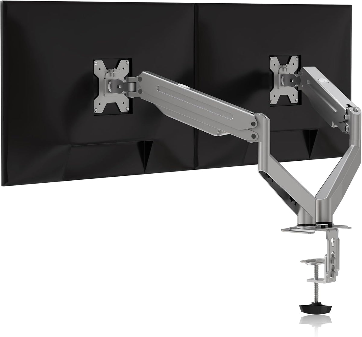 Suptek Dual Monitor Mount Stand-Height Adjustable Gas Spring Monitor Arm Desk Mount for 2 Computer Screens 17 to 32 inches - Each Arm Holds up to 22lbs,Silver(MD8SPS)