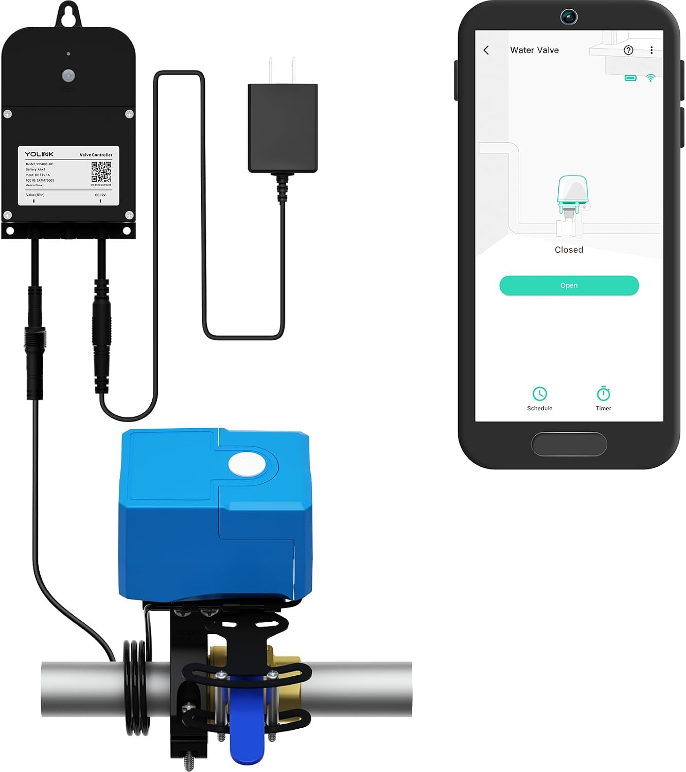YoLink Smart Water Valve Controller 2, with Bulldog Water Valve Manipulator, Easy No-Plumber DIY Installation, Remote Control, Compatible with Alexa/Google Assistant, IFTTT - YoLink Hub Required