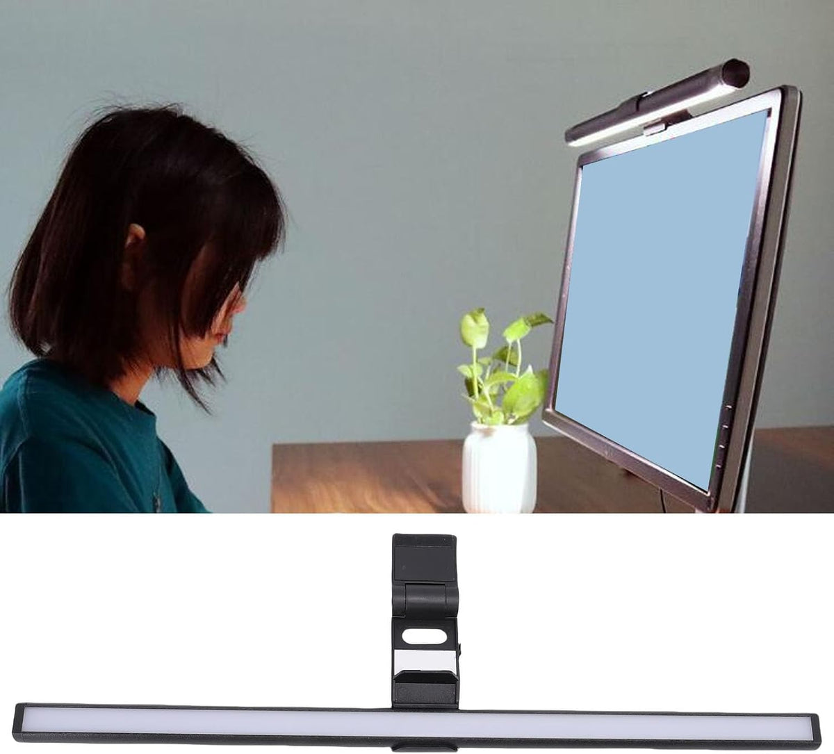 Zopsc Computer Monitor Lamp, RGB CCT Dual Sided Computer Screen Monitor Light Bar for Eye Caring, USB Reading LED Task Lamp with 3 Color Temperature, No Glare Work Desk Light