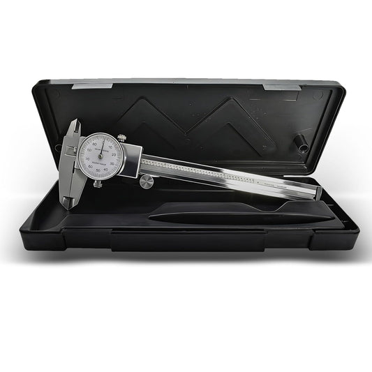 findmall 6" Dial Caliper 0.001 Stainless Steel Caliper Measuring Tool 4-Way Measurement with Plastic Case