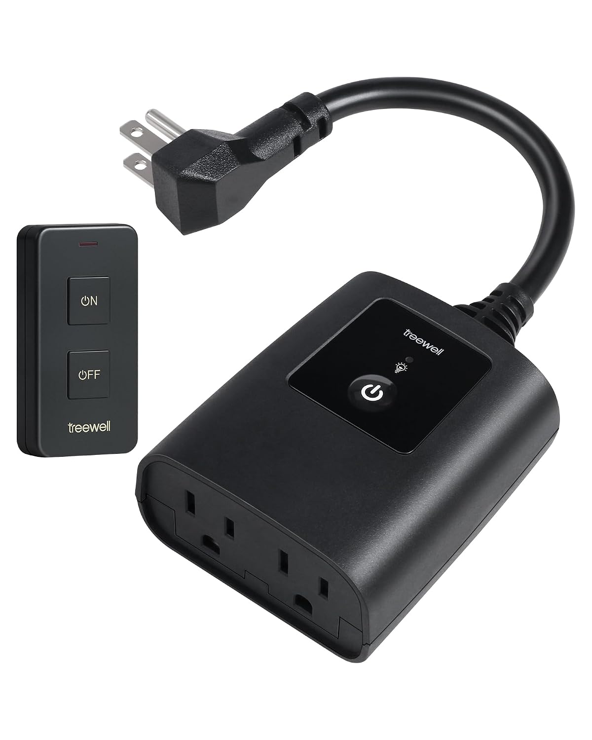 Outdoor Remote Control Outlet with Portable Magnetic Switch | 200FT Wireless Range, 15A/1875W Heavy Duty, Weatherproof for Lights, Fountains, Pumps, Household Appliances, ETL & FCC Listed