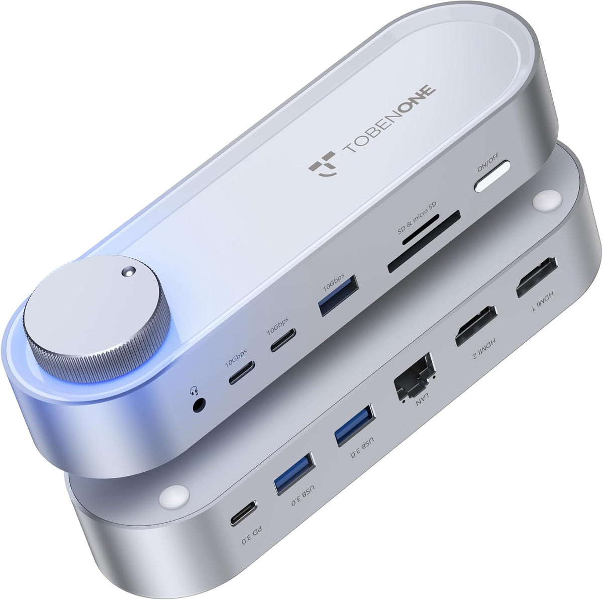 TobenONE USB C Laptop Docking Station Dual Monitor, 100W PD, 5×USB 10Gbps