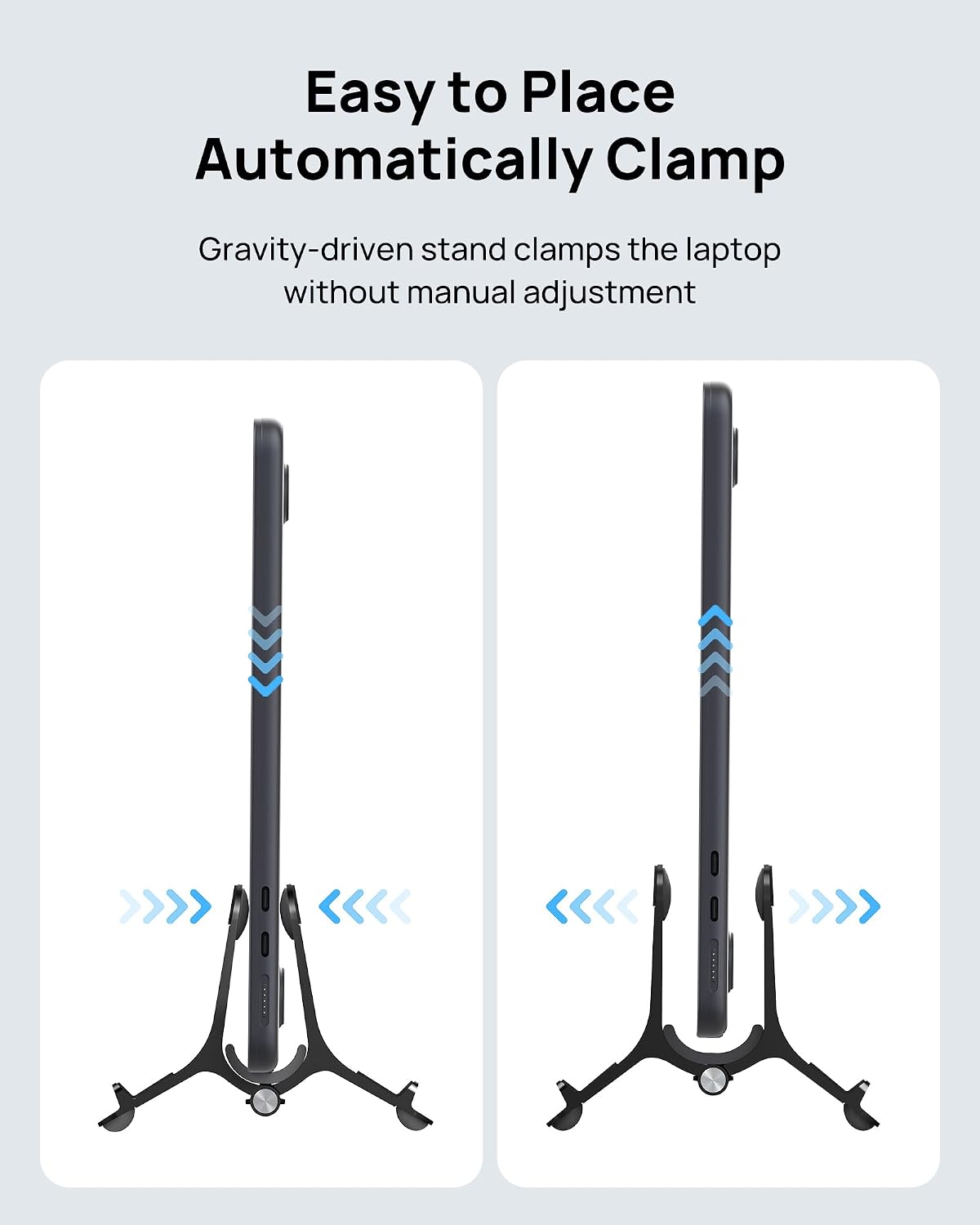 SODI Vertical Laptop Stand Holder for Desk Compatible with MacBook Air, MacBook Pro Stand Vertical Aluminum Up to 17 inch, Gravity Auto-Lock Cooling, 3-in-1 Space Saving Desk Organizer Accessories