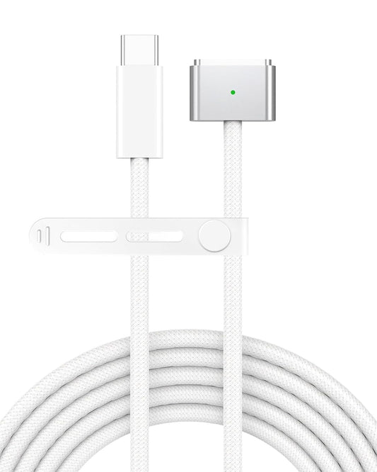 USB C to Magnetic 3 Charger Cable for MacBook Air 13.6 15 inch Mac Pro 14 16 M5 M4 M3 M2 M1 2026 2025 2024 2023 2022 2021, Braided Cord & LED, Powerful Magnetic, Super Durable, Original Quality 6.6FT