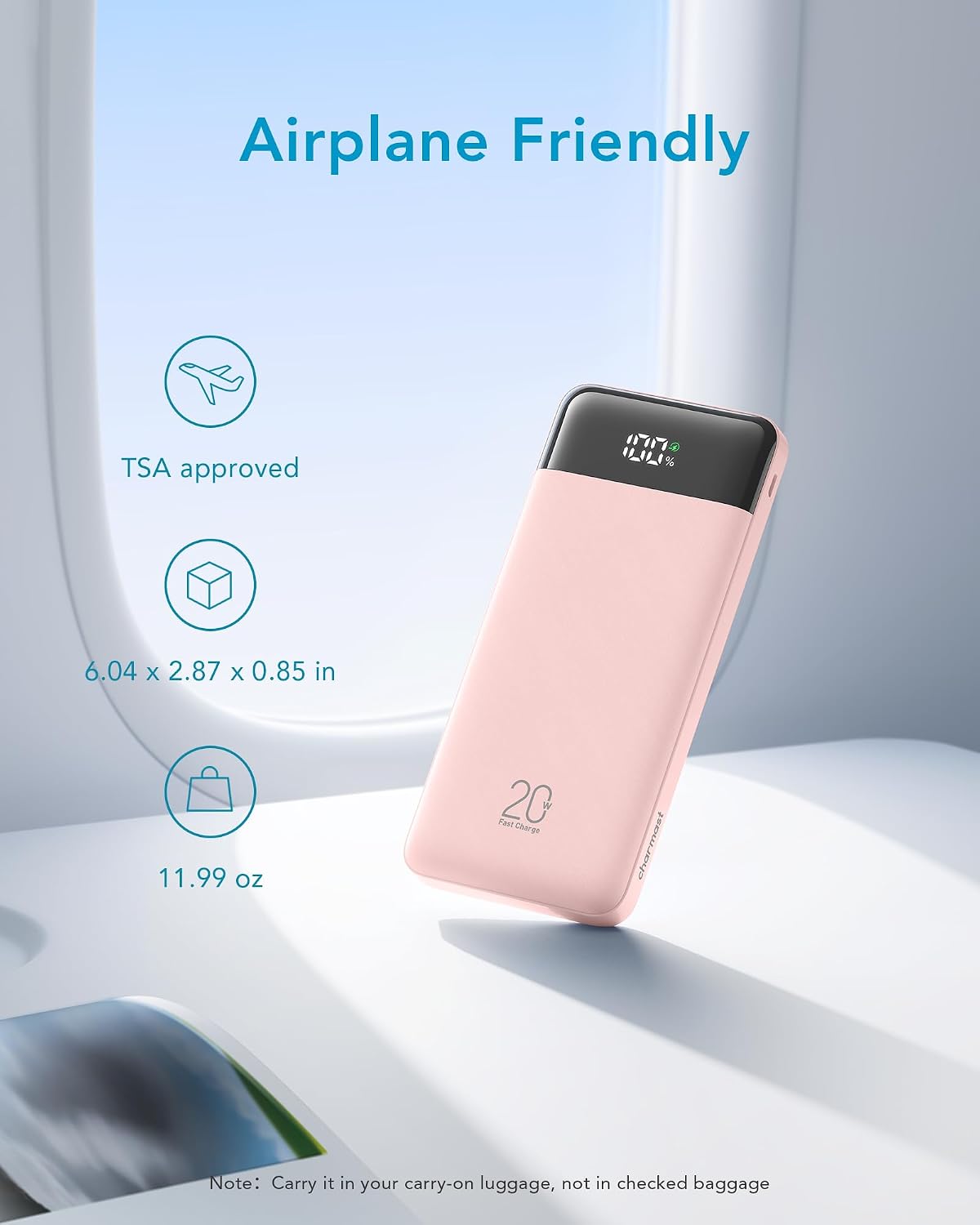 charmast Portable Charger Built-in Cables, 20000mAh Power Bank 6-Output | Travel Fast Charging Battery Pack for iPhone 17/16/15 Samsung Android, Flight-Approved, Multi-Device, USB-C & USB-A, LED %