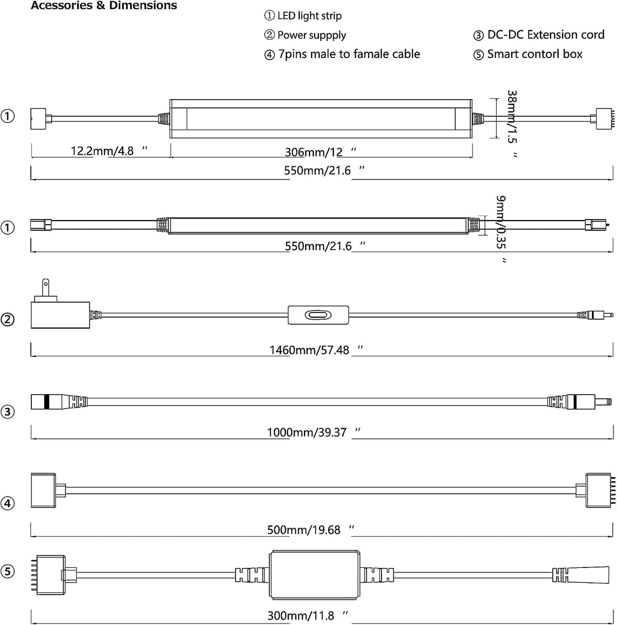 LAMPAOUS Smart LED Under Cabinet Lights, RGBW 6-Bar Kit