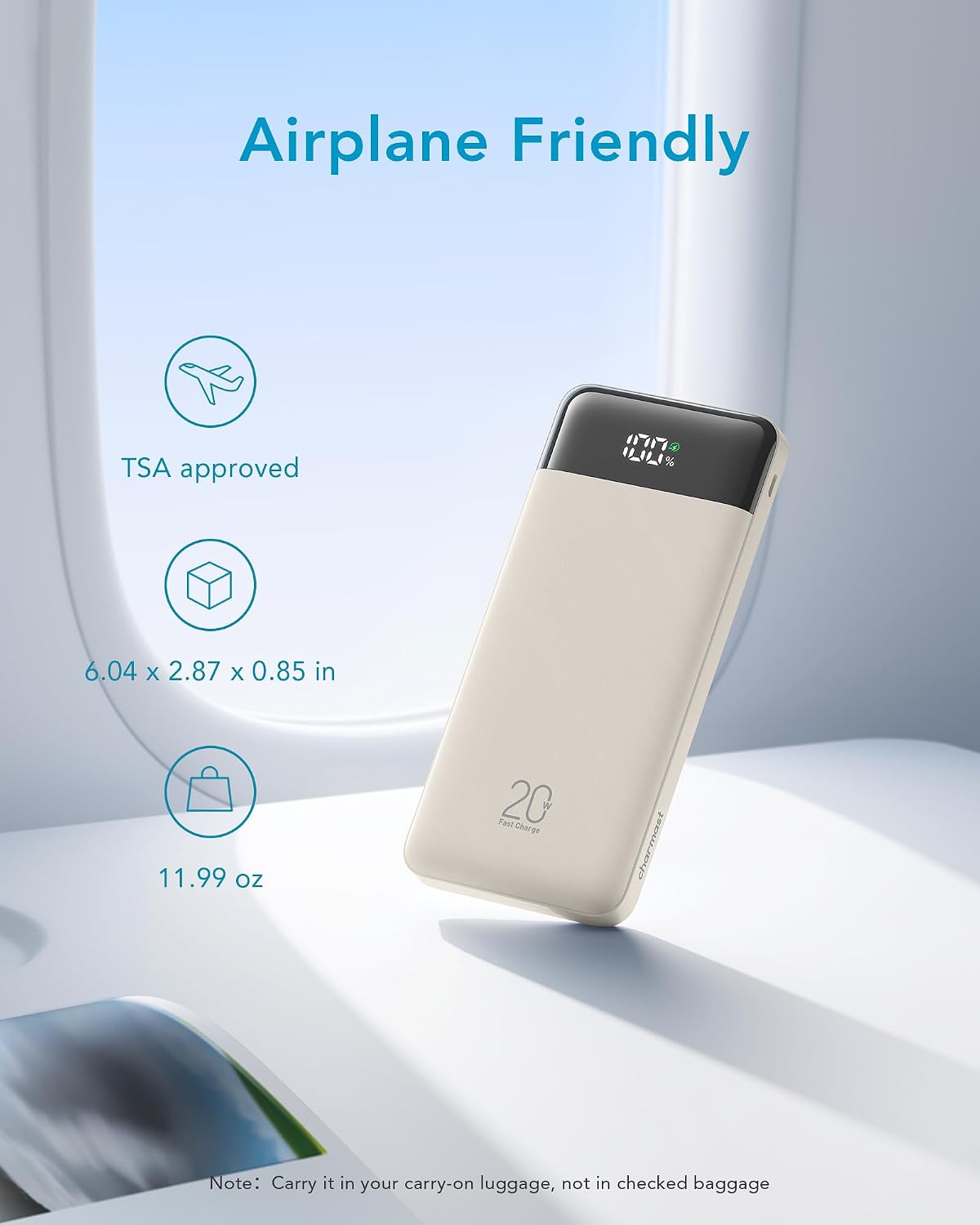charmast Portable Charger Built-in Cables, 20000mAh Power Bank 6-Output | Travel Fast Charging Battery Pack for iPhone 17/16/15 Samsung Android, Flight-Approved, Multi-Device, USB-C & USB-A, LED %