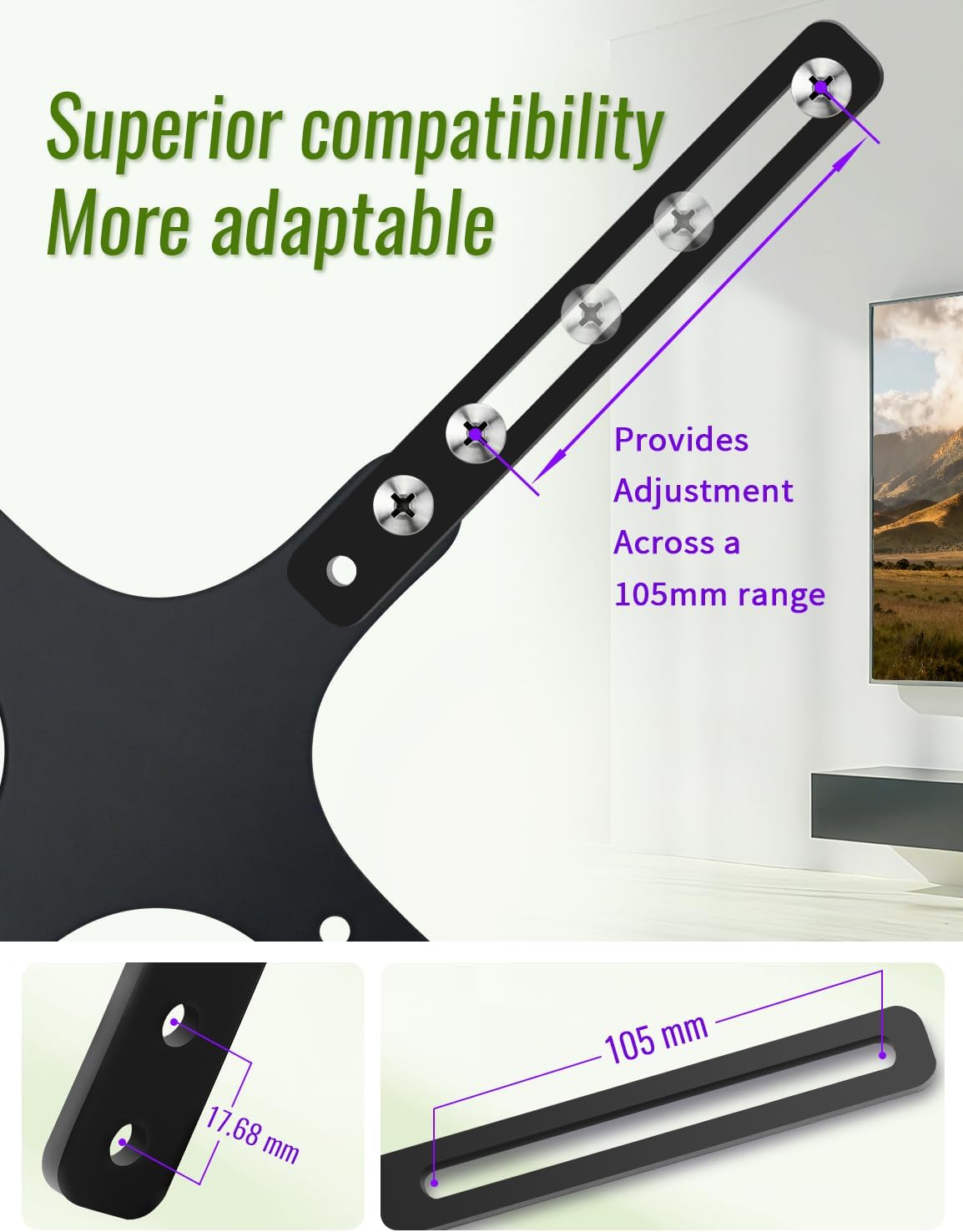 VESA Extension Mount Adapter Kit for Screens 32 to 55 inch LCD LED TV, TV Wall Mount Adapter Bracket Upgrade Mounting Holes up to 400x400mm,Hardware Included