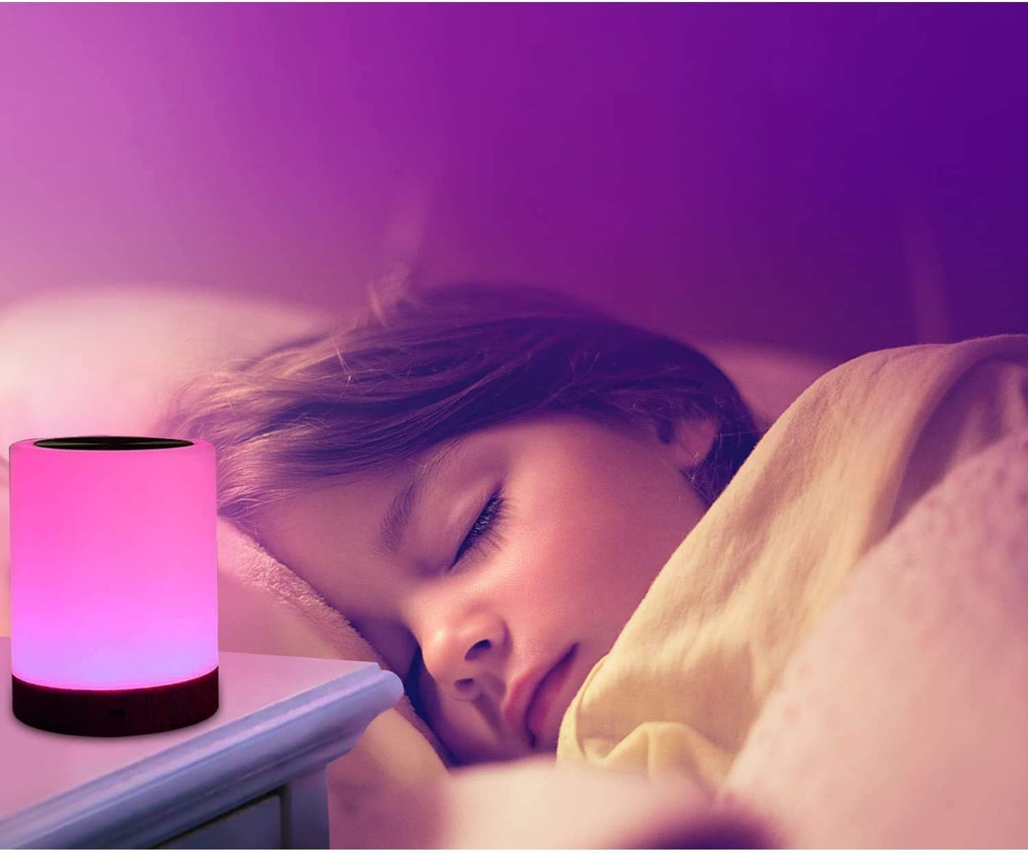 UNIFUN Bedside Touch Lamp Rechargeable Dimmable RGB LED Table Night Light | Easy Touch Control Design , Rechargeable Battery With Portable Cordless, RGB Color Change,Multiple Use for Bedroom, Nursery