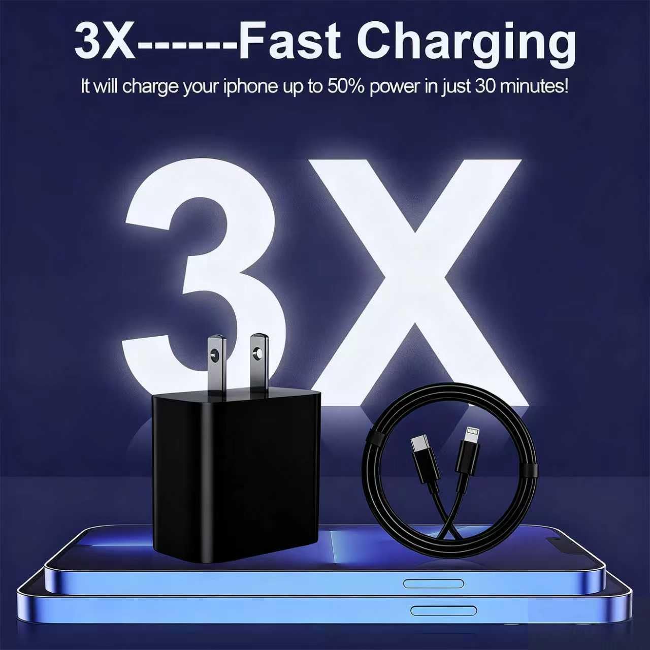 iPhone Charger Fast Charging, USB C Charger Block, 6FT/10FT Lightning Cable | For Apple iPhone 14/13/12/11 Series, 2-Pack USB C to Lightning Cables, AirPods with Lightning Charging Case,Black