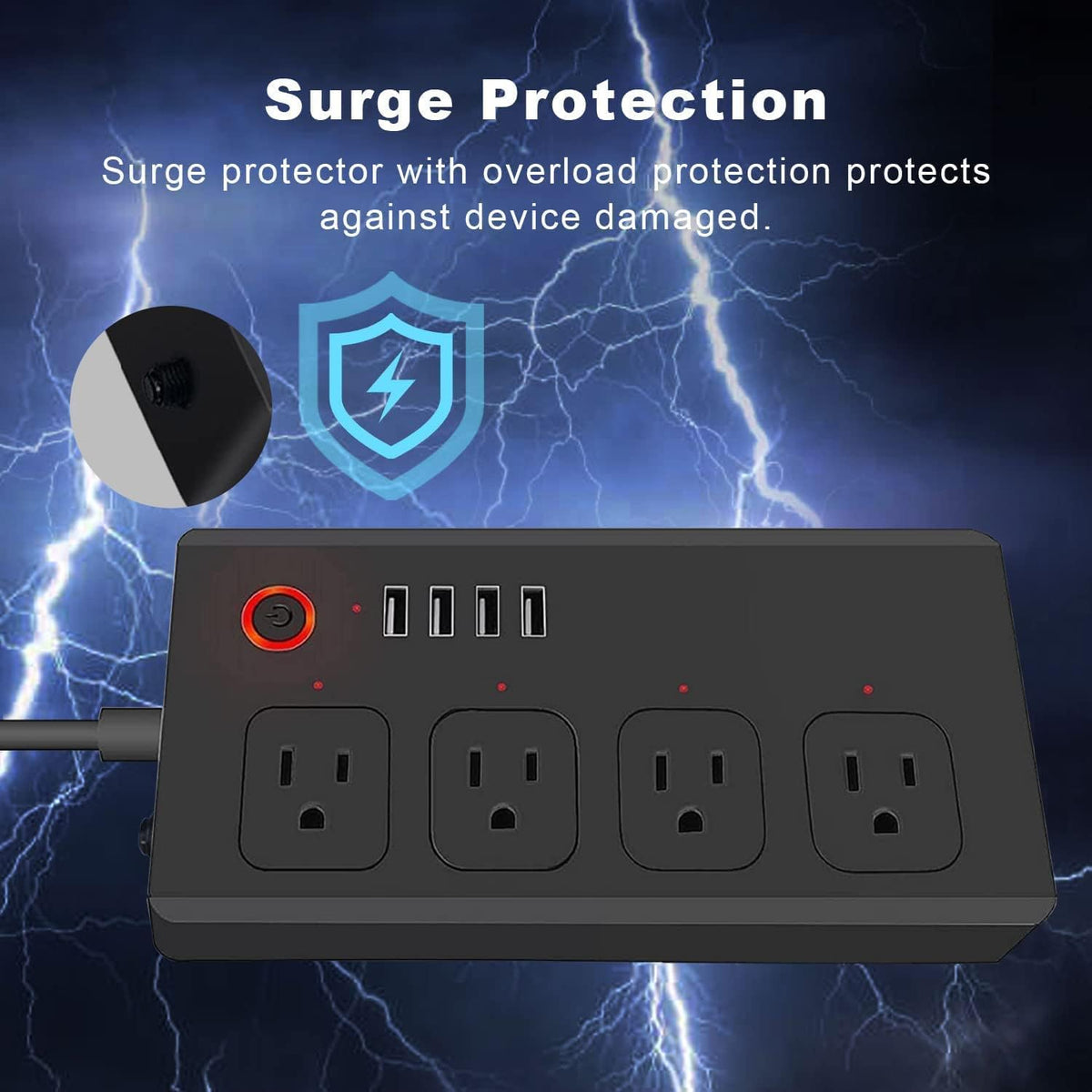 XENON Smart Plug Power Strip，Surge Protector with 4 Individually Controlled Smart Outlets, Voice Control,4 USBs (incl. 20W USB-C), Compatible with Alexa and Google Home,5Ft Extension Cord