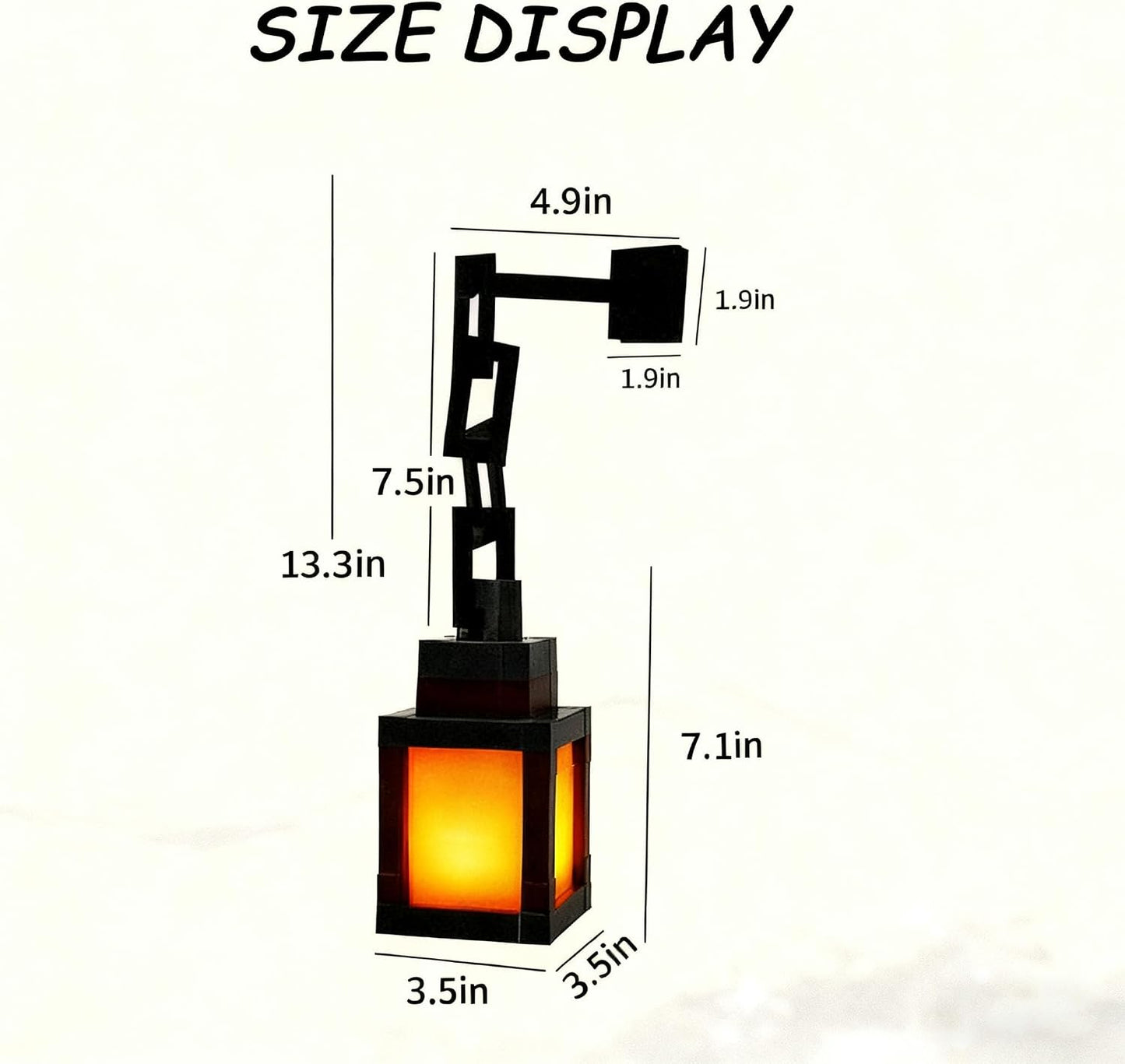 Pixel Lantern Night Light - 16 Color Changing LED Mood Light with Remote Control, Desk & Wall Mountable, Dimmable Timer for Bedroom, Nursery, Gaming Room Decor Gift 1 Pcs