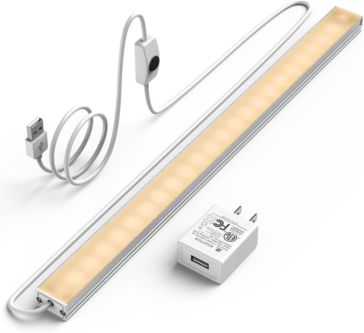 ASOKO Under Cabinet LED Light Bar 12" 3000K Warm Kitchen Lamp
