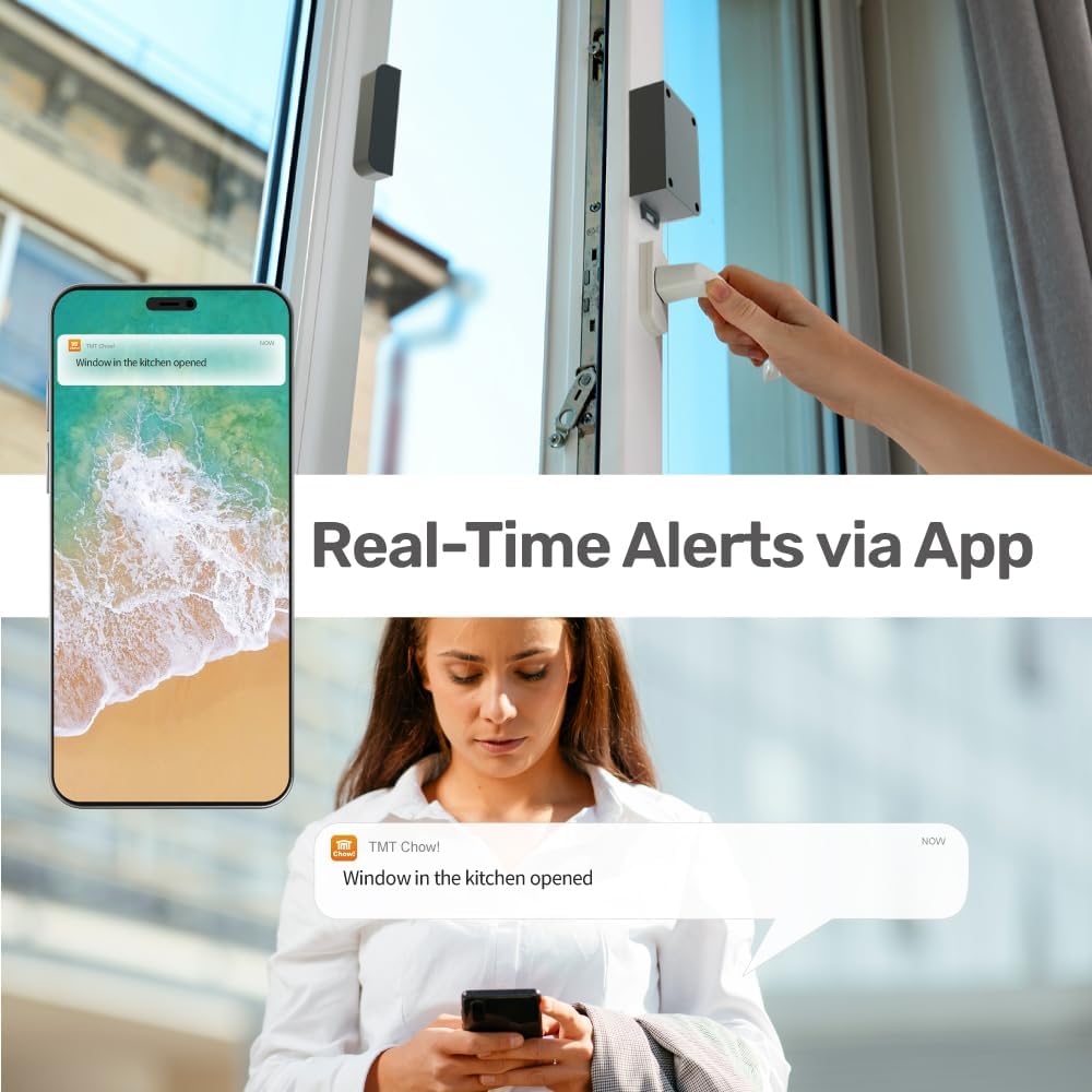 TMT ChowBOX IP56 Waterproof AIoT Remote Control Box & SN1 Wireless Smart Door Sensor, WiFi Window Alarm Sensor Bundle, Upgrade Gate Openers to Automatic Gate Openers with Complete Kit (App Compatible)