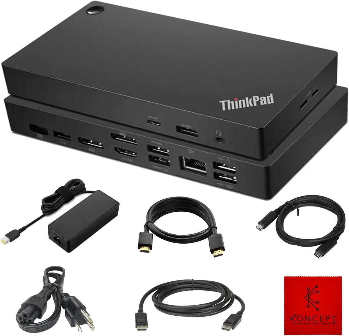40AY0090US Lenovo ThinkPad Docking Station, USB-C Dock, Dual Monitor, 90W