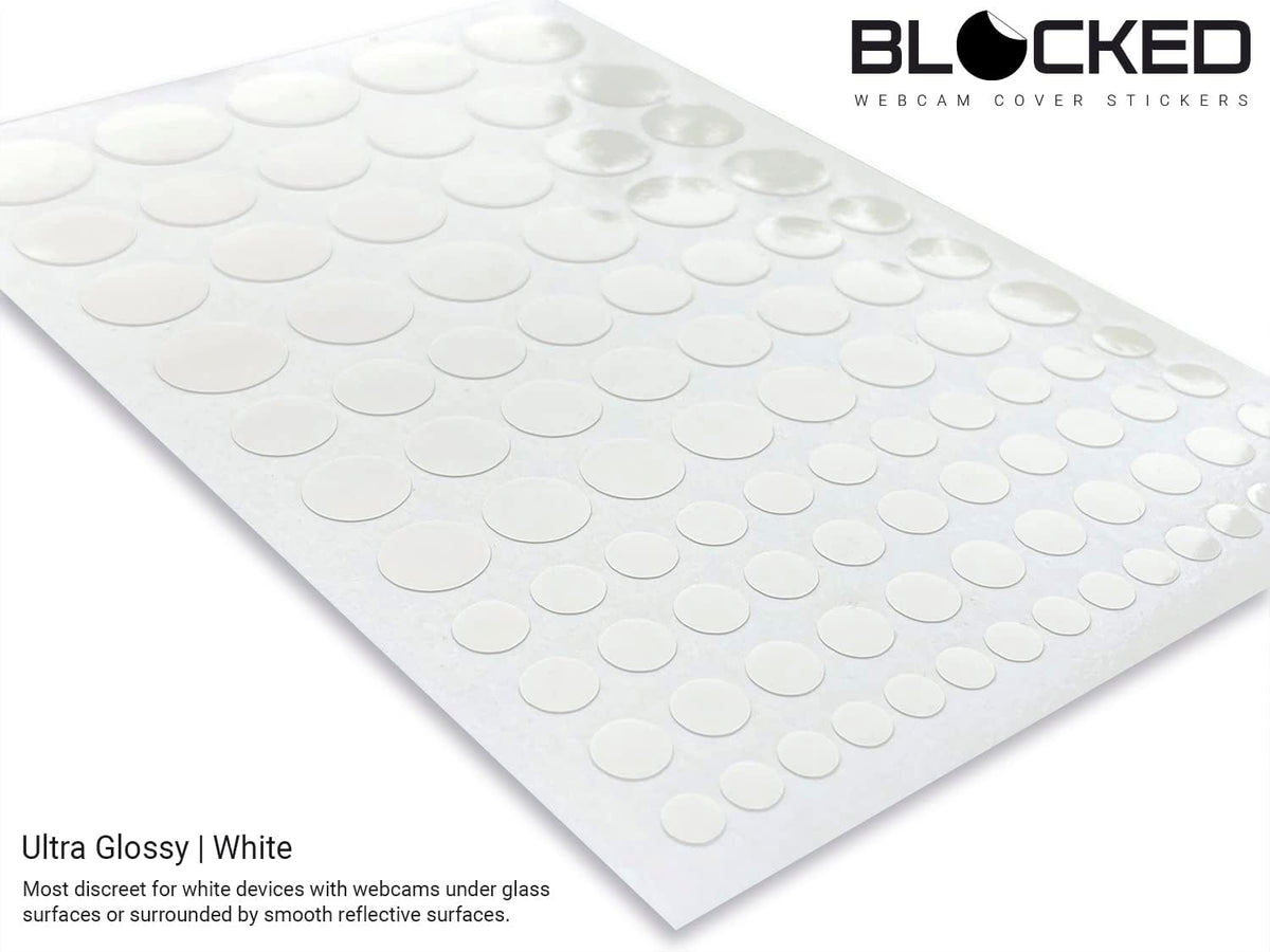 BLOCKED Original Vinyl Webcam Cover Stickers | 456 Restickable & Stackable Privacy Covers | for All Camera-endable Devices | Multi Finishes, Colors, & Sizes | 6-Pack Variety