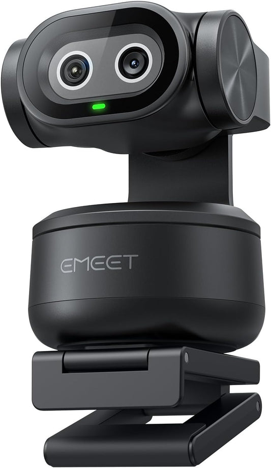 EMEET PIXY Dual-Camera PTZ Camera 2K, AI Tracking, PDAF&AI Autofocus 0.2s | 1/2.55'' Sony Sensor, 3 Mics, Presets, Gesture Control, 2K Webcam for Streaming and OBS/Twitch/Switch 2 Compatible