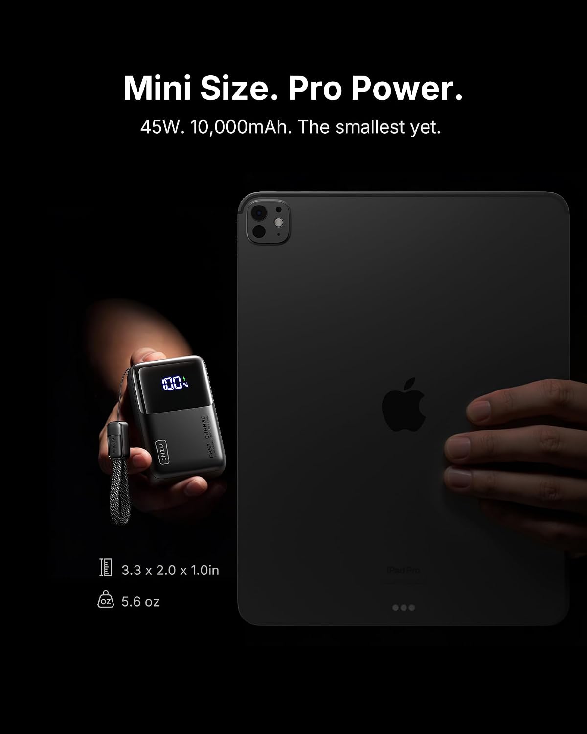 INIU Portable Charger, Ultra Mini 10000mAh 45W Fast Charging Power Bank | Flight-Safe, USB-C Cable, Travel Essential, 45W Battery Phone Pack for iPhone 17 16 Samsung S26 Google iPad etc