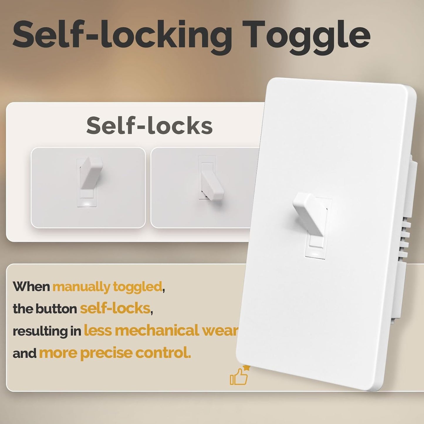 MOES Smart Toggle Switch, Single Pole & 3-Way, WiFi, Neutral Wire Required | Hands-Free Voice Control Via Alexa and Google