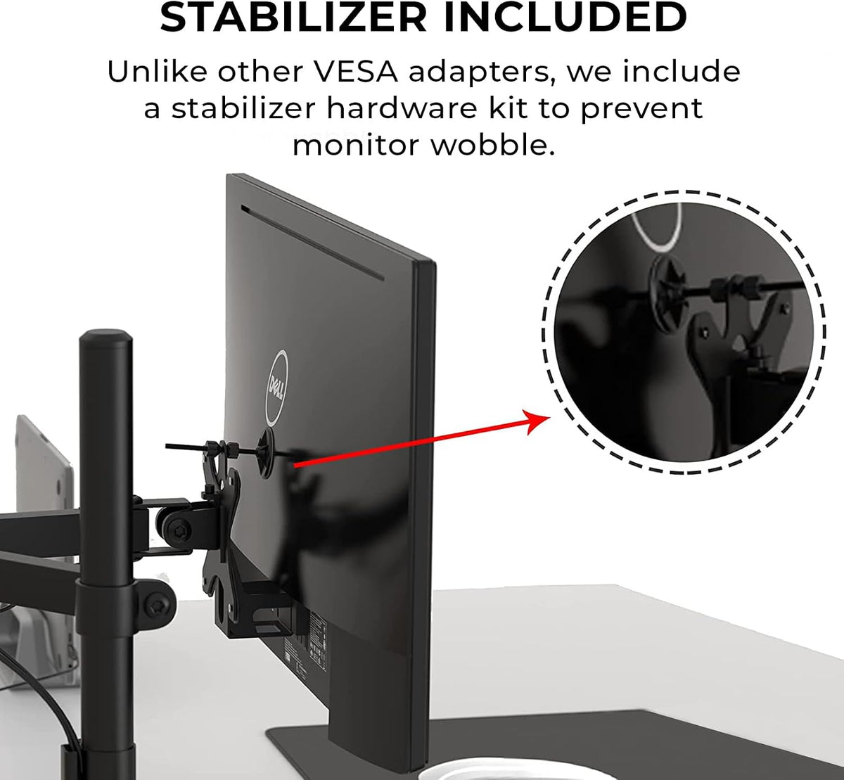 HumanCentric VESA Mount Adapter Compatible with Dell Monitors SE2416HX, SE2717HX, SE2717HR, SE2717H, S2216M, S2216H, SE2716H, SE2216H, SE2417HG, SE2416H, S2216H, 75x75mm and 100x100mm Patterns