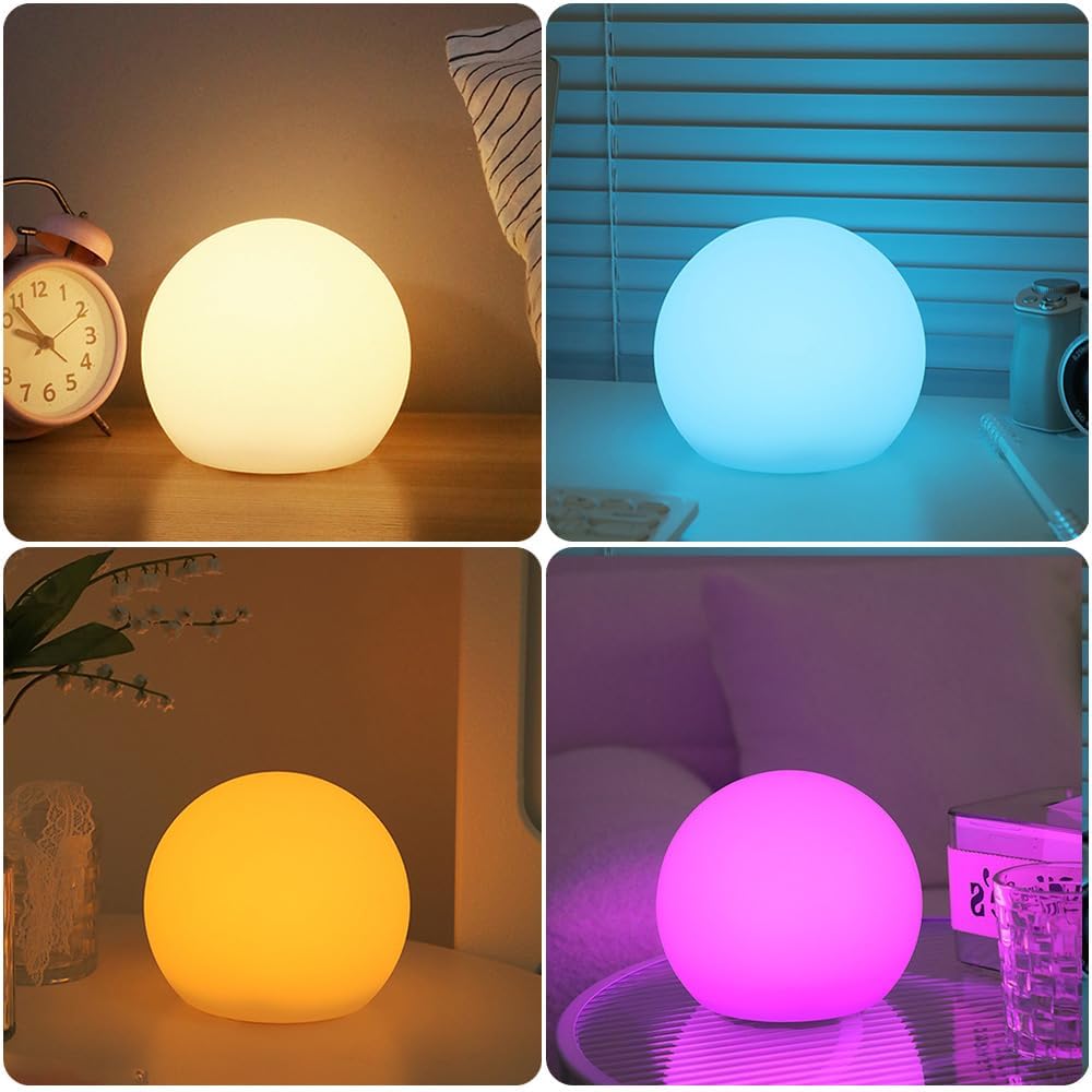 LED Globe Orb Light, 6-in LED Light Up Ball, Cordless Glowing Orb for Kids | KEROVI Rechargeable Globe Lamp w/Remote, 16 Dimmable Color & 4 Mode, Waterproof Ambient Light for Bedroom Nursery Desk Garden