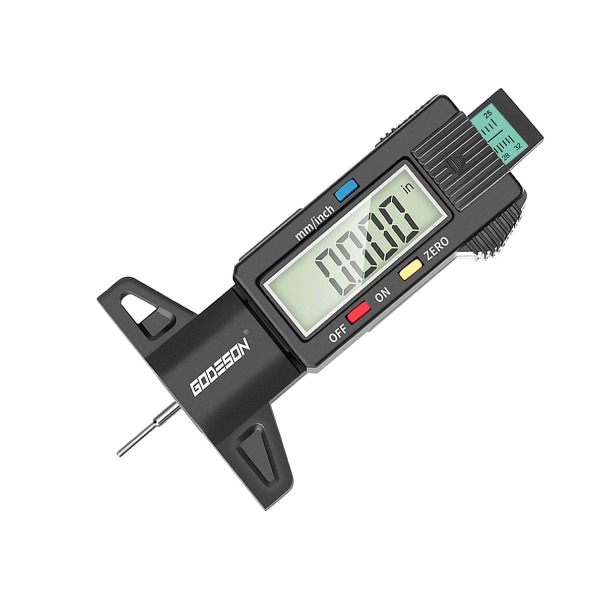 Tire Tread Depth Gauge,Digital Tire Tread Depth Gauge in 1Inch/25.4mm with Color-Coded Bar, Easy Read Tire Depth Gauge for Cars, Trucks, Motorcycles