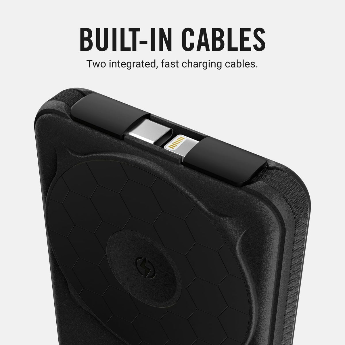 Ridge 20W Magnetic Power Bank Battery Pack 10,000mAh - Fast Charging, Compatible with MagSafe - Portable Charger Flight-Safe Travel Powerbank - Built-in Cables & Magnetic Attachment (Matte Black)