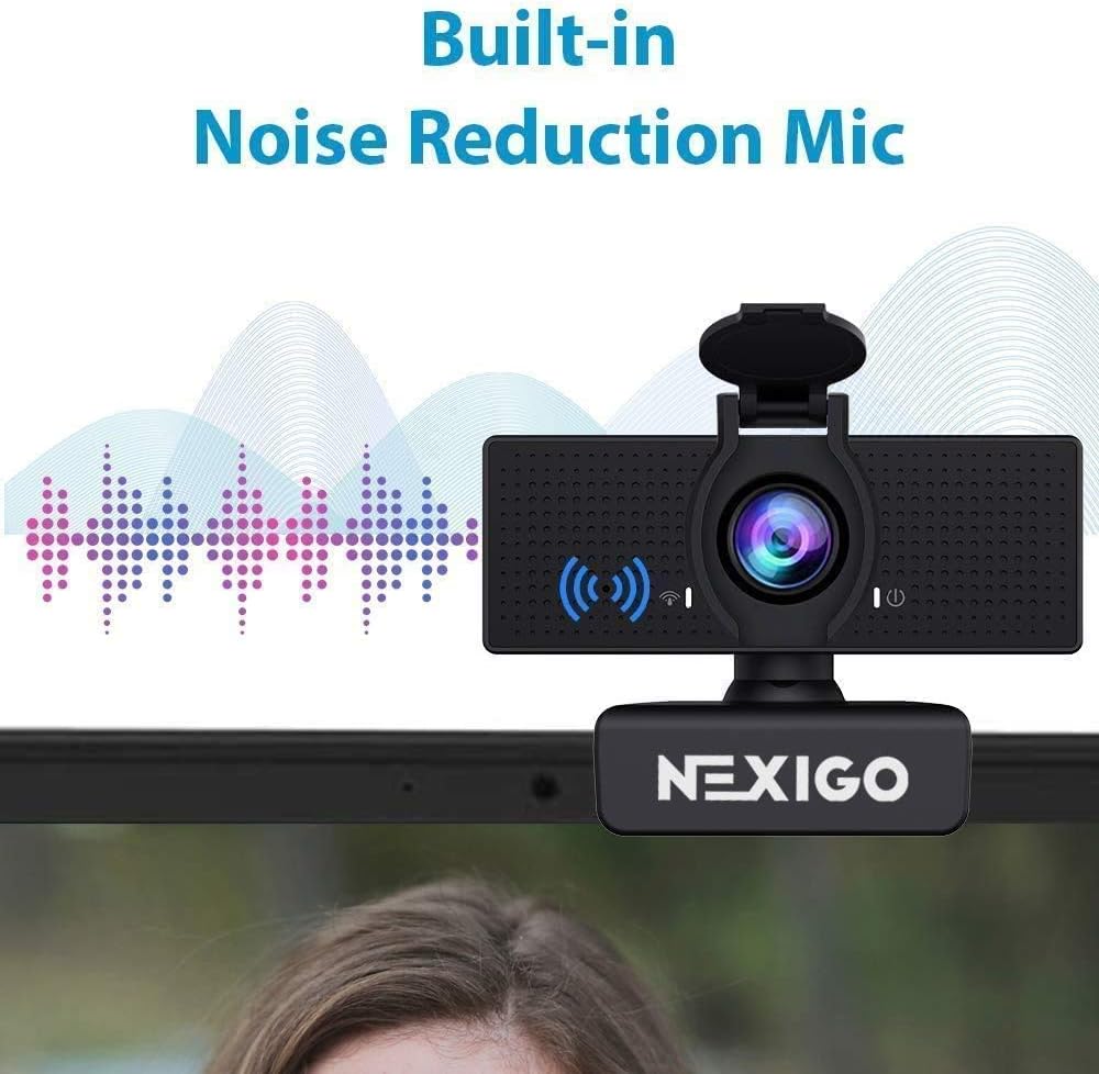 NexiGo N60 1080P Webcam with Microphone, Software Control & Privacy Cover, USB HD Computer Web Camera, Plug and Play, for Zoom/Skype/Teams, Conferencing and Video Calling