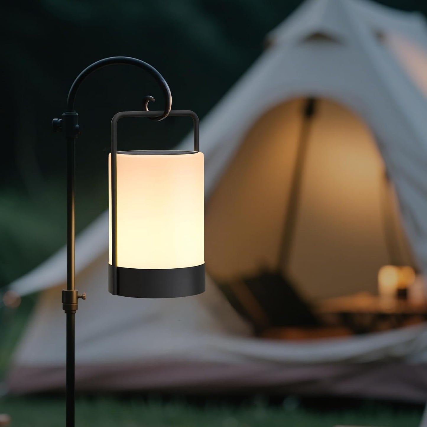 uuffoo Solar Lantern Outdoor Waterproof Table Lamp Cordless Metal Frame | IP44 Weather Resistant RGB and Warm White 7-15H Battery Life for Indoor Outdoor Patio Camping Restaurant Terrace By the Pool