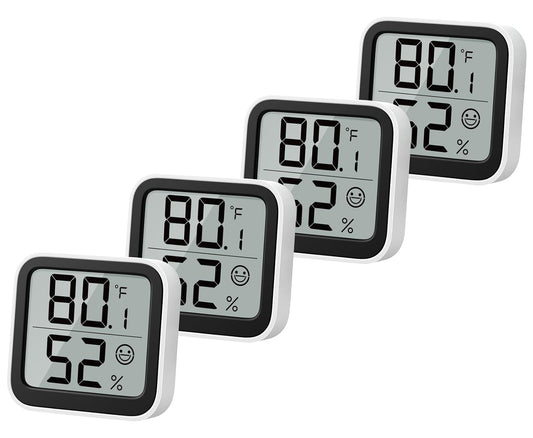 NOKLEAD 4 Pack Indoor Thermometer Hygrometer,Mini Digital Humidity Monitor
