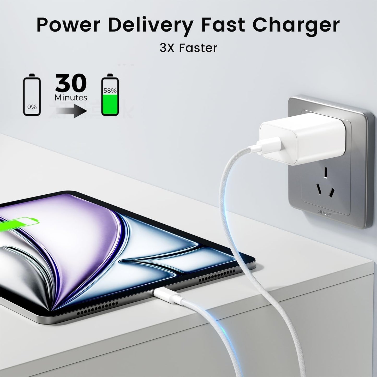 iPad Charger Fast Charging,10FT Long Braided USB C Cable,20W Type C Charger | Charging Cord for iPad 10th/11th A16 Generation,iPad Air 5th/4th/13/11 inch,iPad Pro 12.9 6th/5th/4th/3rd/13/11 in,Mini 6/A17