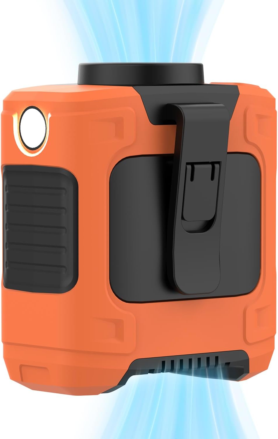 LOUISWARE Portable Waist Fan 10000mAh Rechargeable Waist Clip Fan 18000RPM With Max 12H Working Time 3-speed adjustment with LED flashlight Portable Fan for Outdoor Jobsite and etc