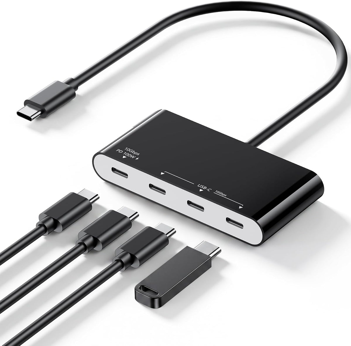 100W 10Gbps Multiport USB-C Hub Adapter for Laptop, iPad, PC, & Phone