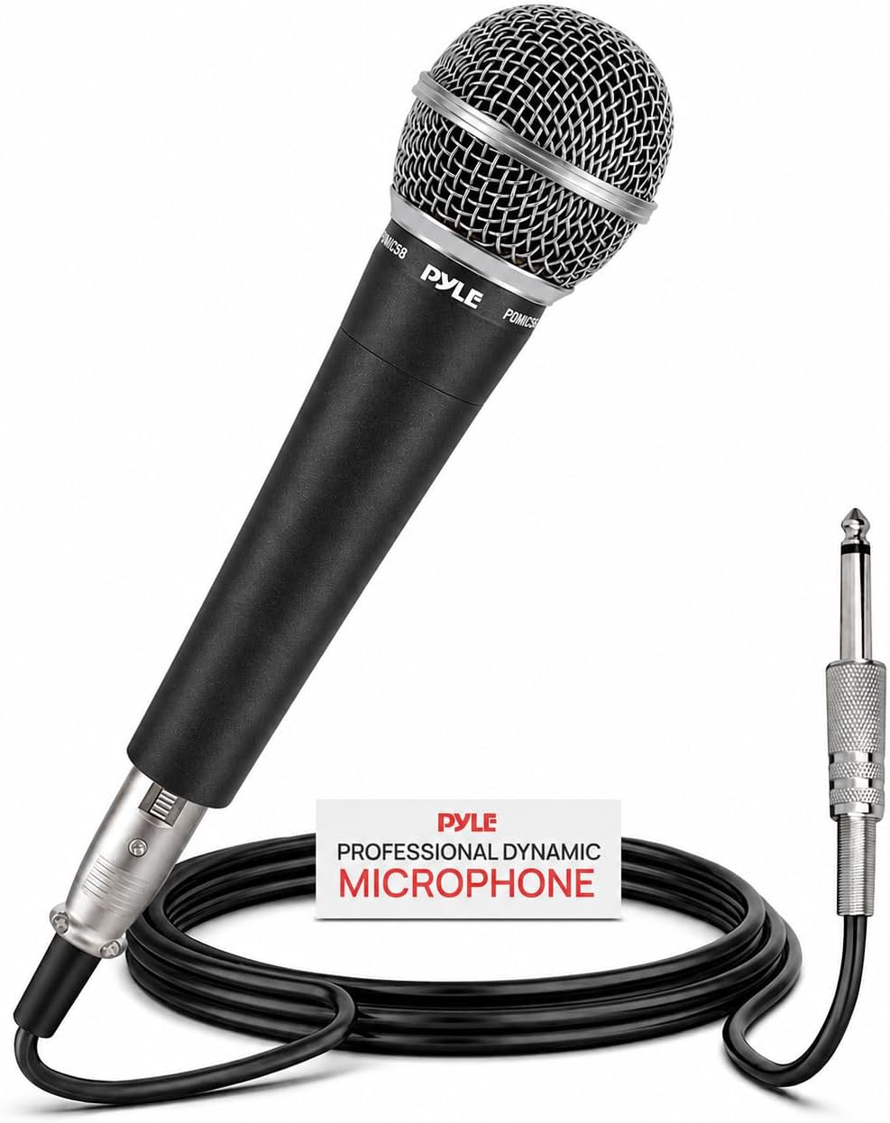 Pyle Microphone, Dynamic Cardioid, XLR Cable Included, Unidirectional, Rugged Construction, Built-in Pop Filter, Perfect for Stage & Studio, High Gain, Ultra-Wide Frequency Response, 15ft Cable