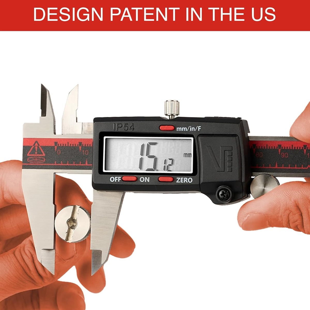 IP54 Grade Digital Caliper, DCLA-0605 6 Inch/150mm, Inch/Millimeter/Fraction Conversion, Stainless Steel, Large LCD Screen