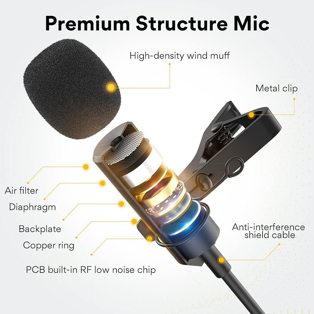 MAONO UL10 USB Lavalier Microphone, 192kHz/24bit for Interview and Vlogging | Omnidirectional, Plug &amp; Play for PC, Computer, Mac, Laptop, Conference Calls, YouTube Video, Dictation, Meeting, Recording