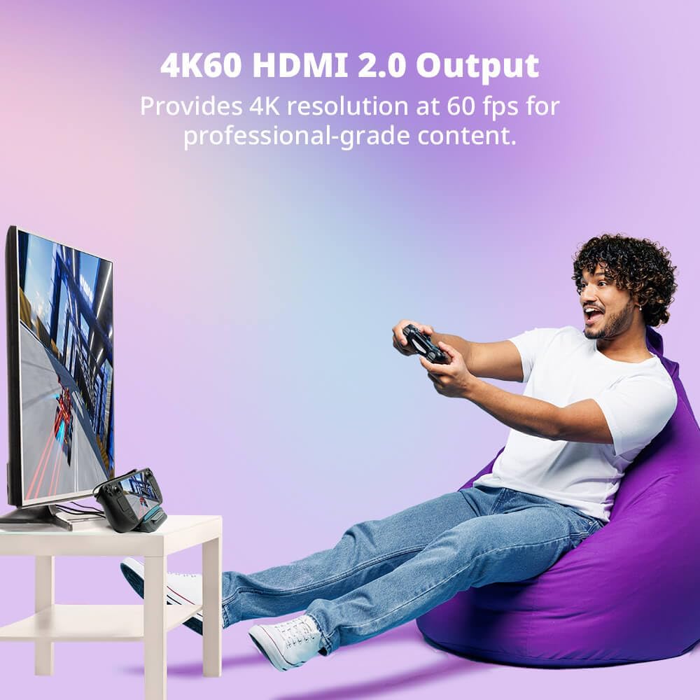 AVerMedia Steam Deck Dock with HDMI 4K@60Hz, USB C Charging, Screen Mirroring, Video Capture for Switch, Steam Deck, ROG Ally, Legion Go, MSI Claw, iPhone, iPad - X'TRA GO GC515
